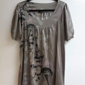 Blue 1X soft blouse